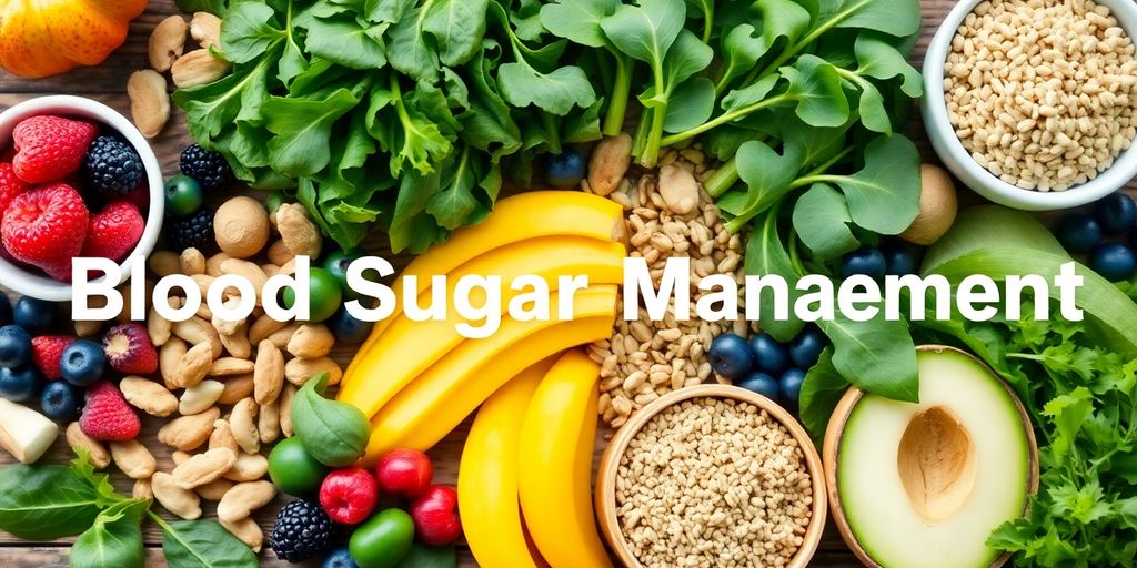Colorful fruits and vegetables for natural blood sugar control.
