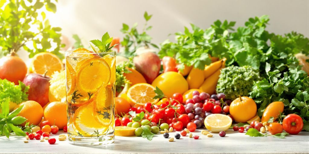 Colorful fruits and vegetables for a natural cleanse.