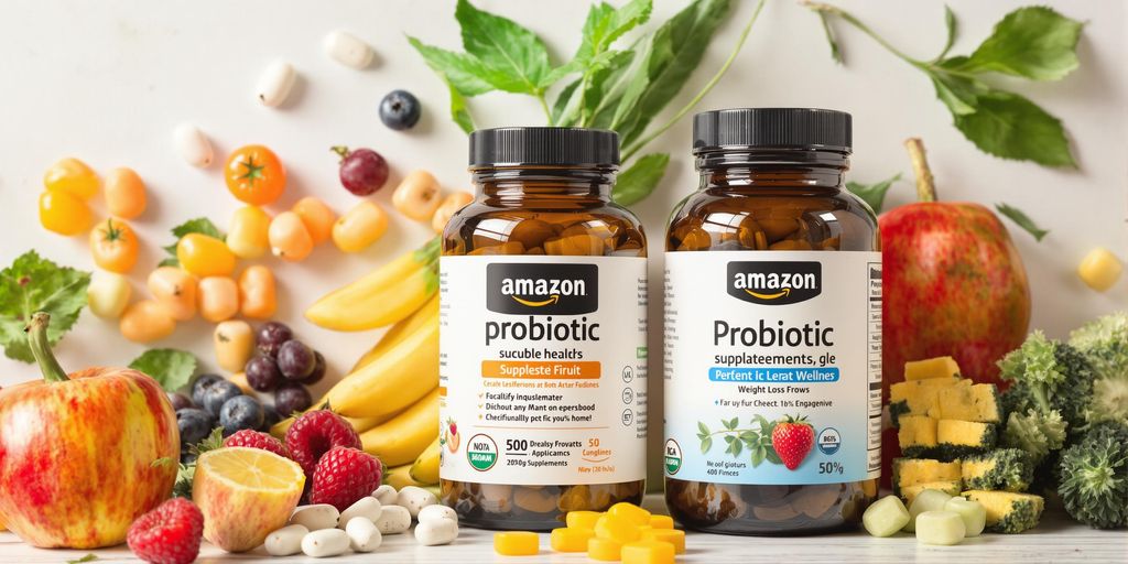 Colorful probiotics with fruits for weight loss support.